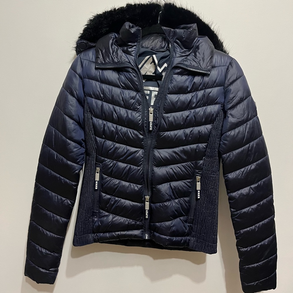Brand New Superdry Womens Hooded Luxe Chevron Fuji Jacket